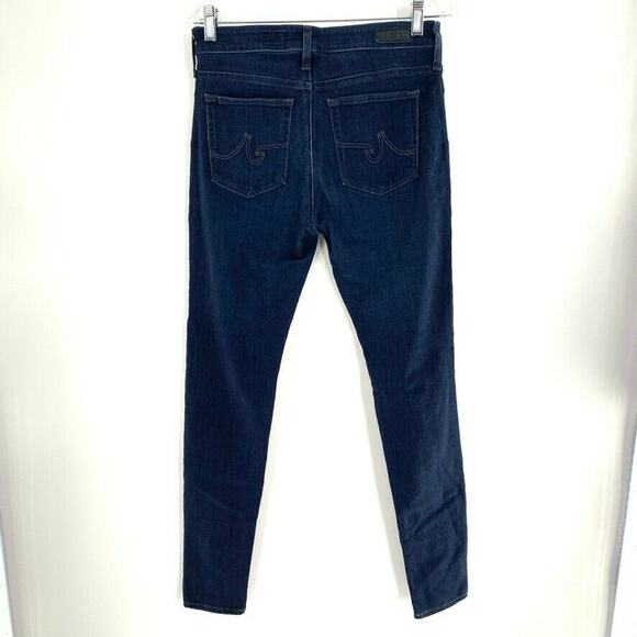 AG Farrah High Rise Skinny Denim Jeans Viscose Blend Blue Tapered 27R - Picture 7 of 10